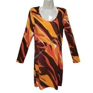 Colorful Long Sleeve Viscose  Tunic Dress  Size XS  Size S - NWOT